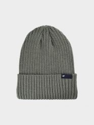 4F Czapka zimowa męska - zielona L. Brązowe czapki męskie 4f, na zimę, bez wzorów, z syntetyku, klasyczne. Za 69.99 zł.