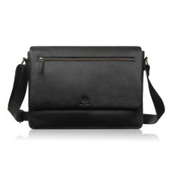 Torba męska skórzana na ramię na laptopa czarna Paolo Peruzzi IM-03-BL. Czarne torby na laptopa męskie bez wzorów, ze skóry. Za 349.00 zł.