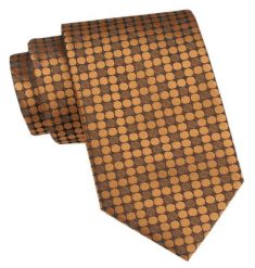 Męski Krawat - Angelo di Monti - Złoty w Gęste Grochy. Żółte krawaty i muchy męskie Angelo di Monti, bez wzorów, z tkaniny, eleganckie. Za 45.00 zł.