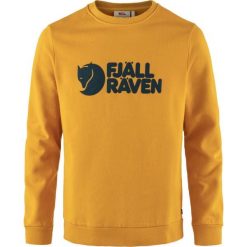 Bluza bawełniana męska Fjallraven Logo Sweater. Żółte bluzy nierozpinane męskie FJÄLRÄVEN KANKEEN, l, bez wzorów, z bawełny, casualowe, bez ramiączek, bez kaptura. W wyprzedaży za 433.70 zł.