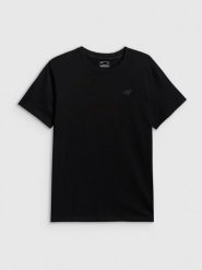 4F T-shirt regular gładki męski - czarny M. Czarne t-shirty męskie 4f, m, bez wzorów, z jeansu, bez kołnierzyka, bez ramiączek. Za 49.99 zł.