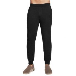 Spodnie treningowe męskie Skechers GO Walk Expedition. Czarne długie spodnie sportowe męskie Skechers, bez wzorów, z dresówki, na fitness i siłownię. Za 159.99 zł.