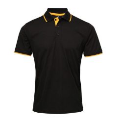 Męska Koszulka Polo Coolchecker Contrast. Brązowe koszulki polo męskie PREMIER, m, bez wzorów, bez kołnierzyka, bez ramiączek. Za 85.99 zł.