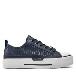 Trampki KARL LAGERFELD. Niebieskie trampki męskie KARL LAGERFELD, bez wzorów, bez zapięcia. Za 489.99 zł.