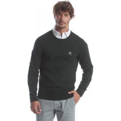 Polo Club C.H.A sweter męski M ciemnozielony. Zielone swetry męskie Polo Club C.H..A, bez wzorów, bez kołnierzyka, bez ramiączek. W wyprzedaży za 191.00 zł.
