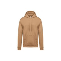 Bluza z kapturem Kariban. Brązowe bluzy nierozpinane męskie KARIBAN, m, bez wzorów, bez ramiączek, z kapturem. Za 146.50 zł.