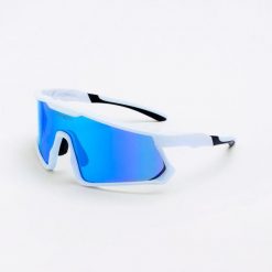 Okulary przeciwsłoneczne do biegania i jazdy na rowerze, kategoria 3. Białe okulary przeciwsłoneczne męskie ROCHEBRIN, bez wzorów, z materiału, sportowe. W wyprzedaży za 247.00 zł.