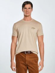 Koszulka męska bawełniana beżowa Vincer 805. Brązowe t-shirty męskie Big Star, l, bez wzorów, z bawełny, bez kołnierzyka, bez ramiączek. Za 99.99 zł.