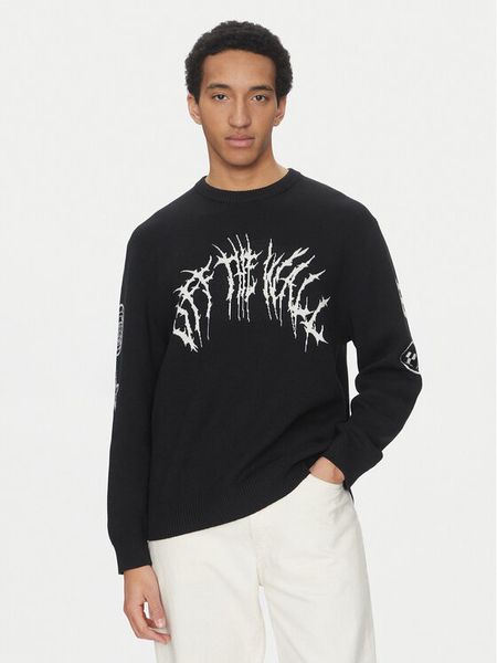 Vans Sweter Metal Arch VN000KUU Czarny Loose Fit. Czarne kardigany męskie Vans, bez wzorów, z bawełny, bez kołnierzyka, bez ramiączek. Za 259.99 zł.