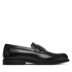 Półbuty Calvin Klein. Czarne codzienne półbuty męskie Calvin Klein, bez wzorów, bez obcasa, bez zapięcia. Za 419.99 zł.