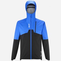 Kurtka do biegania przeciwdeszczowa męska Millet Intense Pro 2,5L Jkt active fit. Niebieskie kurtki męskie Millet, l, bez wzorów, bez ramiączek. Za 1,050.00 zł.