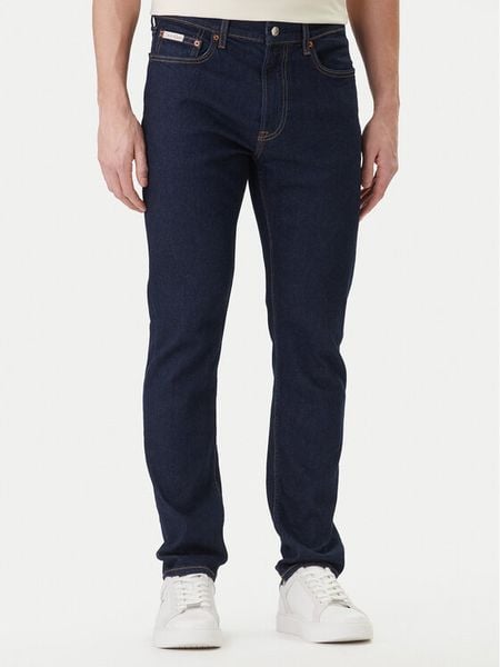 Calvin Klein Jeans Jeansy LV04RF757G Granatowy Slim Fit. Niebieskie jeansy męskie Calvin Klein Jeans, bez wzorów, z bawełny. Za 409.99 zł.