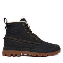 Trapery Palladium. Czarne buty zimowe męskie Palladium, bez wzorów, sportowe, bez obcasa, bez zapięcia. Za 699.99 zł.