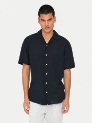 Only & Sons Koszula Caiden 22025116 Czarny Slim Fit. Czarne koszule męskie Only & Sons, m, bez wzorów, z bawełny, bez kołnierzyka, bez ramiączek. Za 89.99 zł.