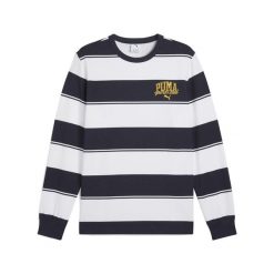 Męska bluza PUMA Class w paski PUMA New Navy Blue. Niebieskie bluzy nierozpinane męskie Puma, m, bez wzorów, z gumy, sportowe, bez ramiączek, bez kaptura. Za 207.99 zł.