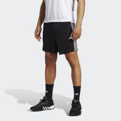 Train Essentials Piqué 3-Stripes Training Shorts. Białe szorty sportowe męskie ADIDAS, bez wzorów, z materiału, sportowe. Za 129.00 zł.