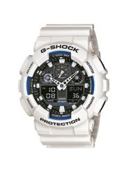 G-Shock Zegarek GA-100B-7AER Biały. Białe zegarki męskie G-Shock. Za 449.99 zł.