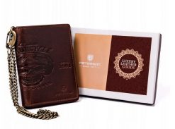 Portfel skórzany Peterson brązowy [DH] PTN N4C-03-HWM-1247. Brązowe portfele męskie Peterson, bez wzorów, ze skóry. Za 97.99 zł.