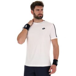 Koszulka sportowa męska Lotto Squadra Ii. Białe t-shirty sportowe męskie Lotto, m, bez wzorów, sportowe, bez ramiączek. Za 139.00 zł.