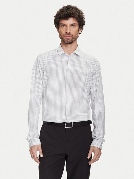 BOSS Koszula Excurse 50544843 Biały Regular Fit. Białe koszule męskie Boss, m, bez wzorów, z bawełny, bez kołnierzyka, bez ramiączek. Za 319.99 zł.