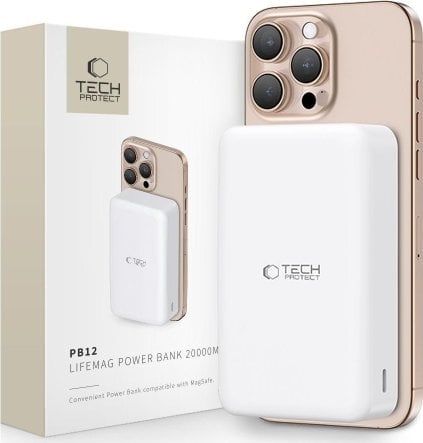 Tech-Protect TECH-PROTECT PB12 LIFEMAG MAGSAFE POWER BANK 20000MAH WHITE. Białe powerbanki TECH-PROTECT. Za 187.99 zł.