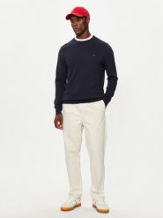 Tommy Hilfiger Sweter MW0MW14748 Granatowy Regular Fit. Niebieskie kardigany męskie Tommy Hilfiger, m, bez wzorów, z bawełny, bez ramiączek. Za 379.99 zł.