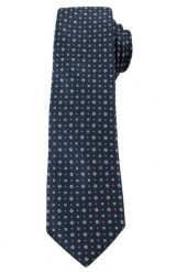Elegancki Krawat Męski w Drobny Wzór - 6 cm - Angelo di Monti- Stonowany, Granatowy. Niebieskie krawaty i muchy męskie Angelo di Monti, bez wzorów, eleganckie. Za 45.00 zł.