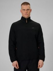 4F Bluza dresowa regular bez kaptura męska - czarna M. Czarne bluzy rozpinane męskie 4f, m, bez wzorów, z dresówki, sportowe, bez ramiączek, bez kaptura. W wyprzedaży za 159.99 zł.