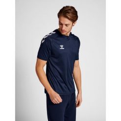 Koszulka sportowa męska Hummel Core XK Poly T-Shirt S/S. Niebieskie t-shirty sportowe męskie HUMMEL, m, bez wzorów, sportowe, bez ramiączek. Za 122.50 zł.