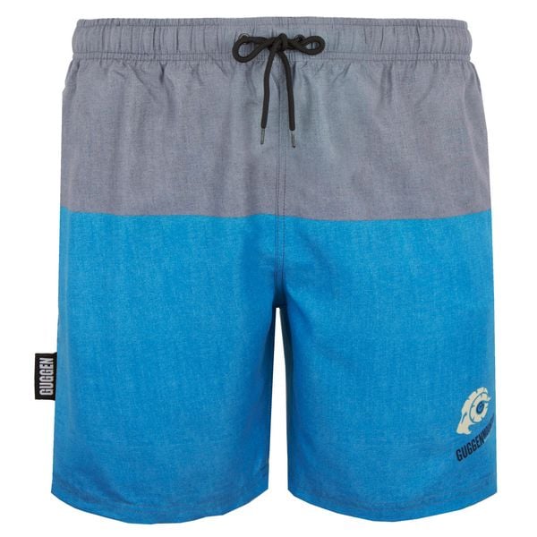 Męskie kąpielówki w paski wysokiej jakości nadruk. Niebieskie kąpielówki męskie GUGGEN MOUNTAIN, m, bez wzorów, z materiału. W wyprzedaży za 169.04 zł.