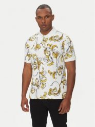 Versace Jeans Couture Polo 78GAG6S0 Biały Regular Fit. Białe koszulki polo męskie Versace Jeans Couture, m, bez wzorów, z bawełny, bez kołnierzyka, bez ramiączek. Za 599.99 zł.