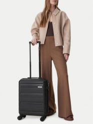 GINO ROSSI Walizka kabinowa CEO-GIN-S-005-BLACK Czarny. Czarne walizki męskie Gino Rossi, bez wzorów. Za 259.99 zł.