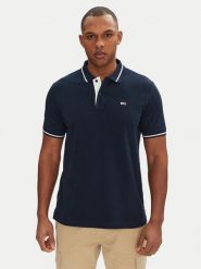 Tommy Jeans Polo DM0DM20745 Granatowy Regular Fit. Niebieskie koszulki polo męskie Tommy Jeans, l, bez wzorów, z bawełny, bez kołnierzyka, bez ramiączek. Za 179.99 zł.