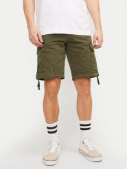 Jack & Jones Szorty materiałowe Cole 12253122 Zielony Loose Fit. Zielone szorty męskie Jack & Jones, bez wzorów, z bawełny. Za 169.99 zł.