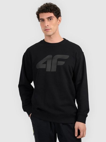 4F Bluza dresowa nierozpinana bez kaptura męska - czarna XXL. Czarne bluzy nierozpinane męskie 4f, m, bez wzorów, z bawełny, bez ramiączek, bez kaptura. Za 129.99 zł.