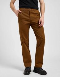 MESKIE SPODNIE LEE REGULAR CHINO QUAIL BROWN 112370608. Brązowe spodnie na co dzień męskie Lee, bez wzorów, z materiału. Za 219.99 zł.