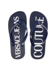 Versace Jeans Couture Japonki 80YA3SQ7 ZSS81 Granatowy. Niebieskie klapki i japonki męskie Versace Jeans Couture, bez wzorów, z jeansu. Za 249.99 zł.