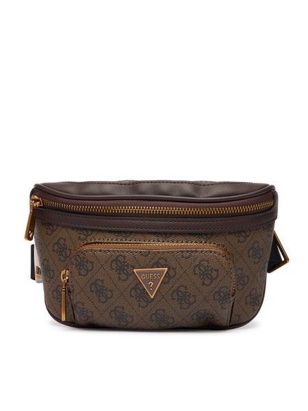 Guess Nerka HMEVZL P3231 Brązowy. Brązowe saszetki męskie Guess, z aplikacjami, ze skóry. Za 369.99 zł.