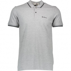 Koszulka polo w kolorze szarym. Szare koszulki polo męskie Ben Sherman, z haftami, z bawełny, polo. W wyprzedaży za 108.95 zł.