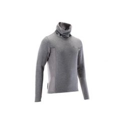 Bluza do biegania męska RUN WARM+ szara. Szare bluzy nierozpinane męskie KALENJI, m, bez wzorów, z elastanu, bez ramiączek, bez kaptura. Za 79.99 zł.
