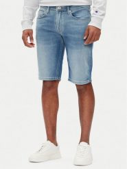 Pepe Jeans Szorty jeansowe PM801075 Niebieski Slim Fit. Niebieskie szorty męskie Pepe Jeans, bez wzorów, z bawełny. Za 199.99 zł.