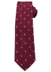 Bordowy Elegancki Krawat -Angelo di Monti- 6 cm, Męski, Różowy Wzór Paisley. Czerwone krawaty i muchy męskie Angelo di Monti, bez wzorów, eleganckie. Za 45.00 zł.