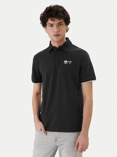 Guess Polo M6GP47 K3323 Granatowy Regular Fit. Niebieskie koszulki polo męskie Guess, l, z aplikacjami, z bawełny, bez kołnierzyka, bez ramiączek. Za 339.99 zł.