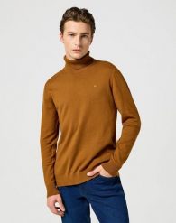 WRANGLER MĘSKI SWETER TURTLENECK MONKS ROBE 112357293 W8D8017427. Brązowe swetry męskie Wrangler, bez wzorów, z bawełny, eleganckie, bez kołnierzyka, bez ramiączek. W wyprzedaży za 89.99 zł.