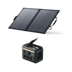 Zestaw stacja zasilania Anker SOLIX C800X z bifacjalny panelem solarnym 100 W. Szare powerbanki Anker. W wyprzedaży za 3,097.38 zł.