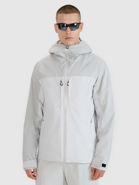 4F Kurtka trekkingowa membrana 10000 męska - szara XL. Szare kurtki męskie 4f, m, bez wzorów, z dzianiny, bez kaptura, trekkingowe. W wyprzedaży za 199.99 zł.