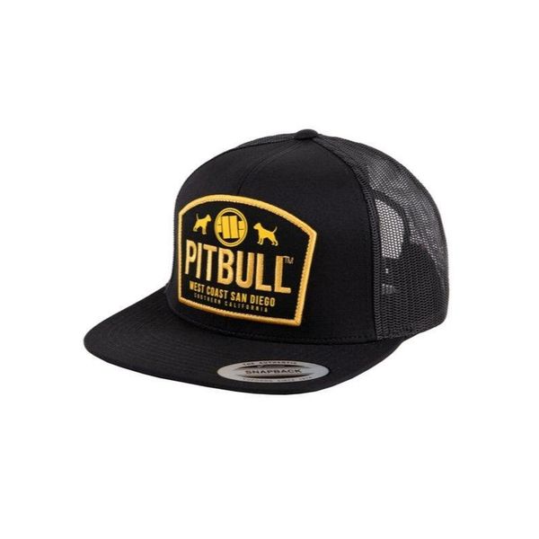 Czapka męska Pitbull Snapback Flat Mesh DOGS. Czarne czapki męskie PITBULL, na wiosnę, bez wzorów, z meshu. Za 109.00 zł.