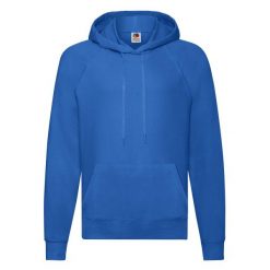 Lekka Męska Bluza Z Kapturem. Niebieskie bluzy nierozpinane męskie Fruit of the Loom, m, bez wzorów, z kapturem. Za 57.99 zł.