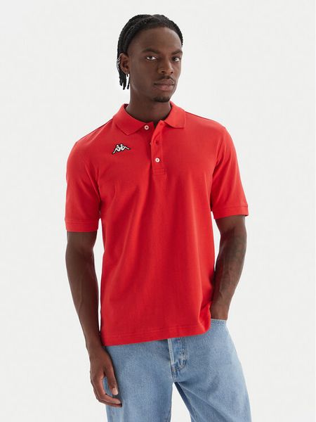 Kappa Polo Logo Sharas Mss 302B3D0 Czerwony Regular Fit. Czerwone koszulki polo męskie Kappa, m, bez wzorów, z bawełny, bez kołnierzyka, bez ramiączek. Za 39.99 zł.