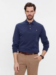 Polo Ralph Lauren Polo 710671785010 Granatowy Custom Slim Fit. Niebieskie koszulki polo męskie Polo Ralph Lauren, m, bez wzorów, z bawełny, bez kołnierzyka, bez ramiączek. Za 549.99 zł.